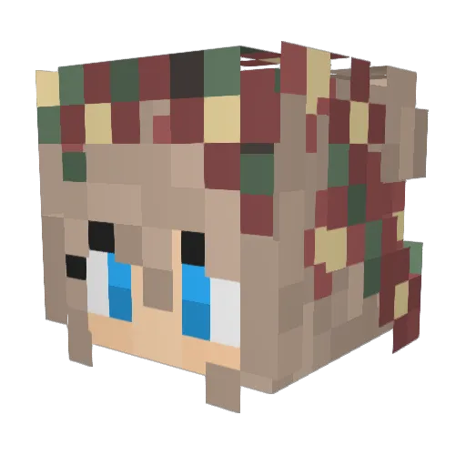 Hollyjey Minecraft avatar head, 3D render