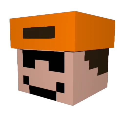Holmeli Minecraft avatar head, 3D render