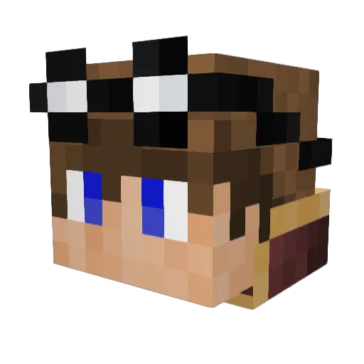 Hololelo Minecraft avatar head, 3D render
