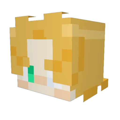 Hololoser Minecraft avatar head, 3D render