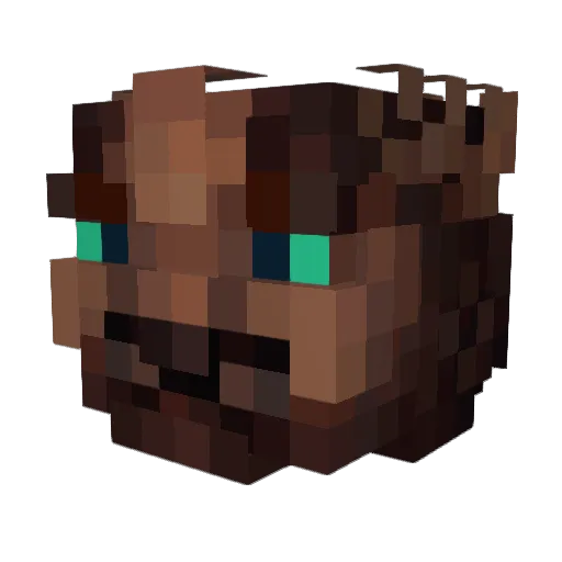 Holothurian Minecraft avatar head, 3D render