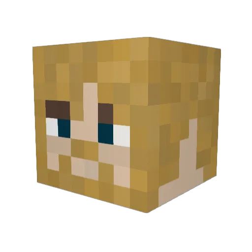 Holstein_ Minecraft avatar head, 3D render
