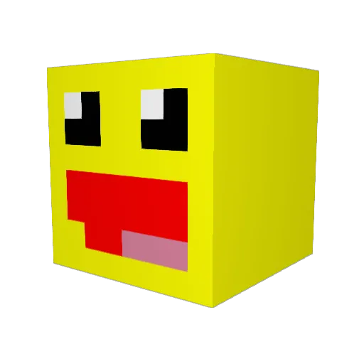 HolyShitImABlock Minecraft avatar head, 3D render