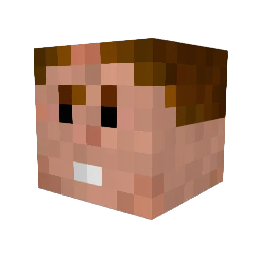 Holzmania Minecraft avatar head, 3D render