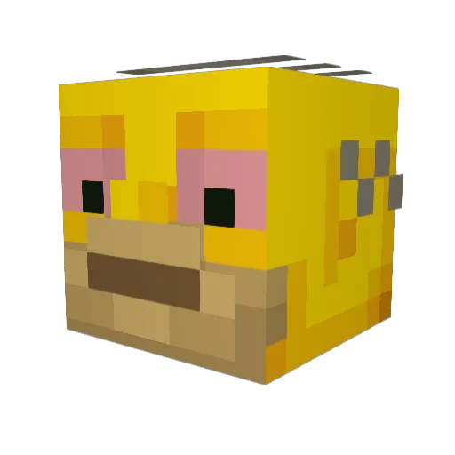 Homer Minecraft avatar head, 3D render