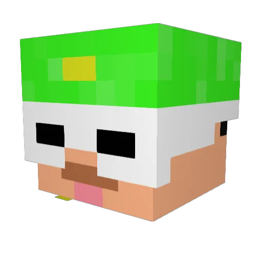 HomieGris Minecraft avatar head, 3D render