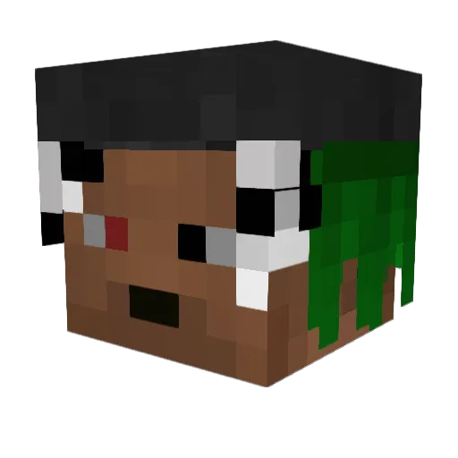 HommeLeTerrible Minecraft avatar head, 3D render