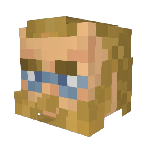 Homocus Minecraft avatar head, 3D render