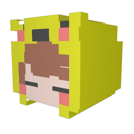 Homong Minecraft avatar head, 3D render