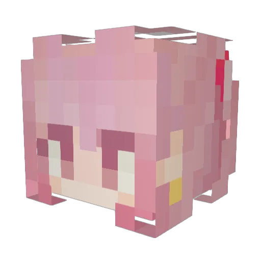 HomuraSavedMe Minecraft avatar head, 3D render