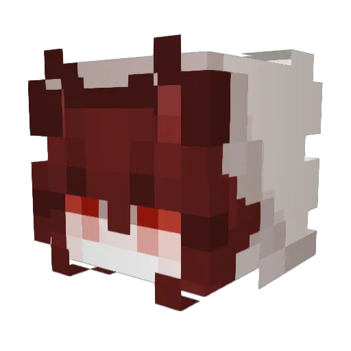 Homura_20 Minecraft avatar head, 3D render