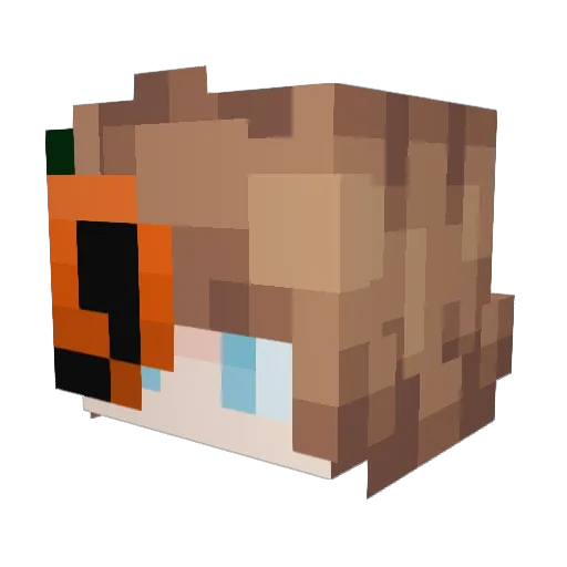 Homurasitto Minecraft avatar head, 3D render