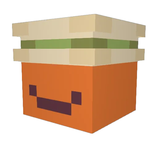 Hon3yv Minecraft avatar head, 3D render