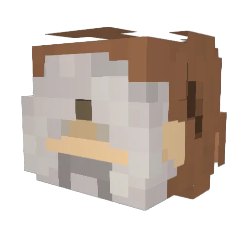 Honalulu Minecraft avatar head, 3D render