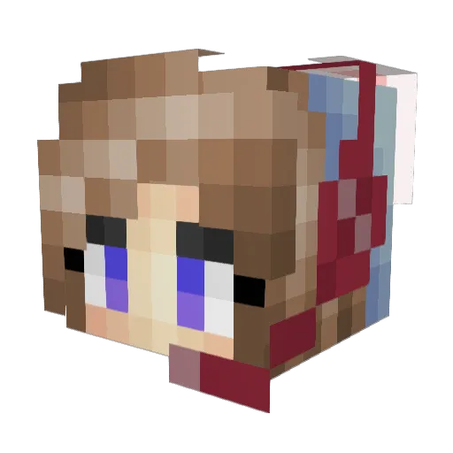 Honami Minecraft avatar head, 3D render