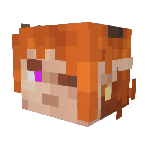 Honedus Minecraft avatar head, 3D render