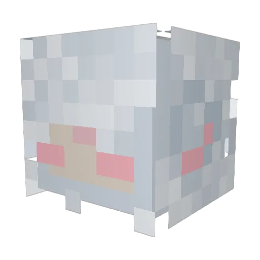 HoneyAxolotl Minecraft avatar head, 3D render