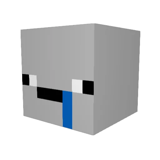 HoneyBadgerServ Minecraft avatar head, 3D render