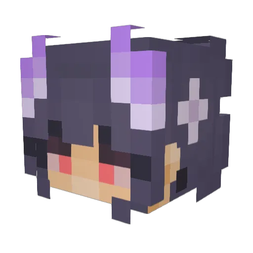 HoneyBishy Minecraft avatar head, 3D render