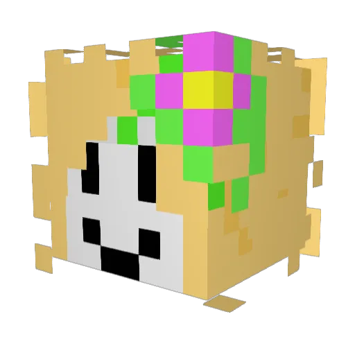 HoneyMare Minecraft avatar head, 3D render