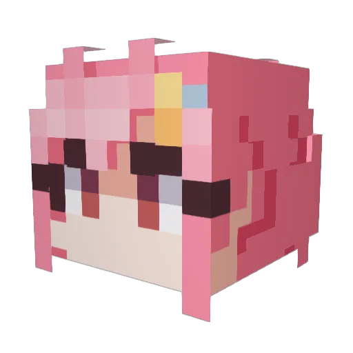 HoneyMing Minecraft avatar head, 3D render
