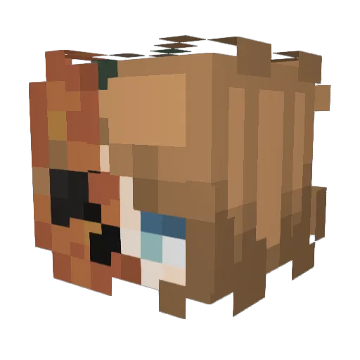 HoneyTuki Minecraft avatar head, 3D render