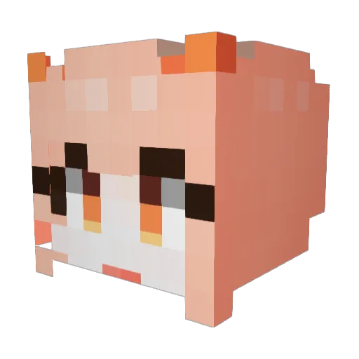 HoneyYa Minecraft avatar head, 3D render