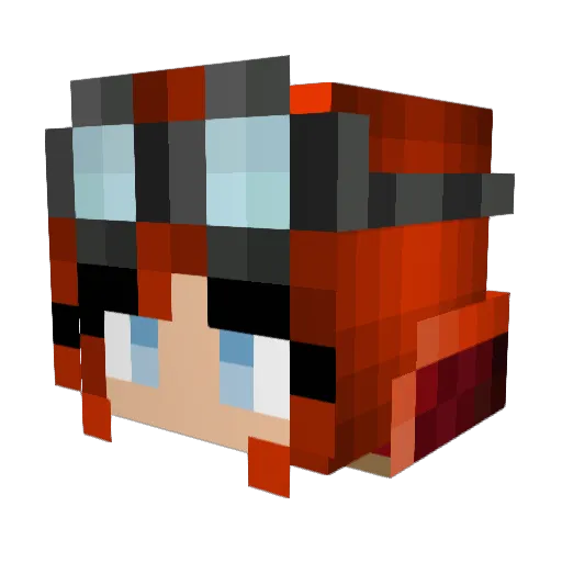 HoneyandTea Minecraft avatar head, 3D render