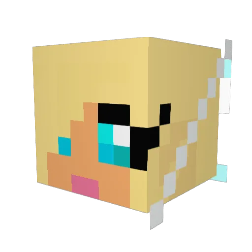 Honeybee007 Minecraft avatar head, 3D render