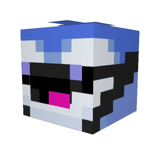 Honeysaur Minecraft avatar head, 3D render