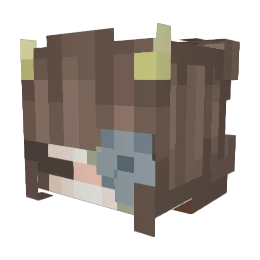 Honeyydew Minecraft avatar head, 3D render