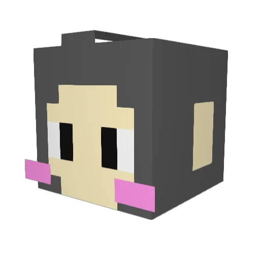 Hong3_2004 Minecraft avatar head, 3D render