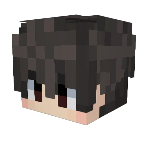 Honghuhuanyu Minecraft avatar head, 3D render