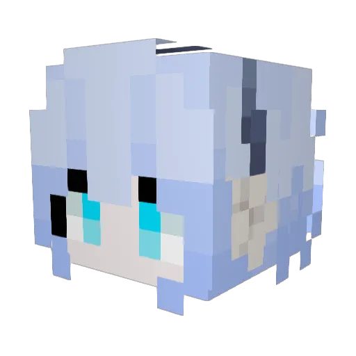 Hongluochen Minecraft avatar head, 3D render