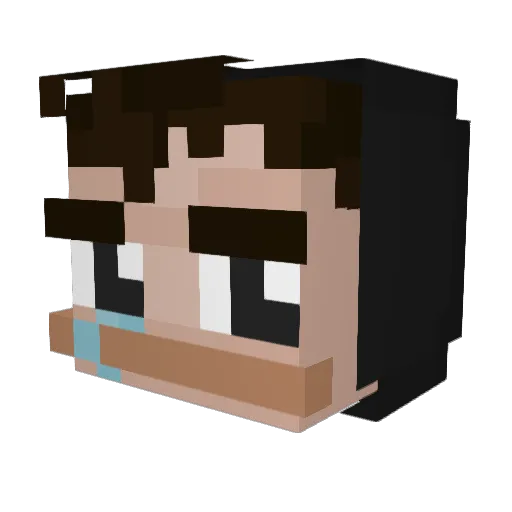 Hongxue Minecraft avatar head, 3D render