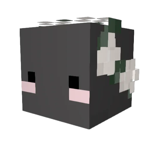 Hongya_ Minecraft avatar head, 3D render