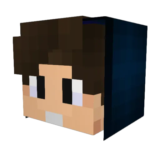 Honina Minecraft avatar head, 3D render