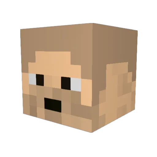 Honixs Minecraft avatar head, 3D render