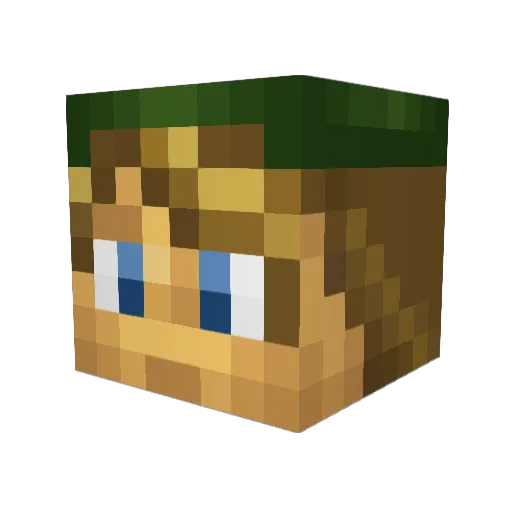 Honkdervierte Minecraft avatar head, 3D render