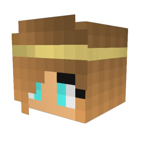 Honkuro Minecraft avatar head, 3D render