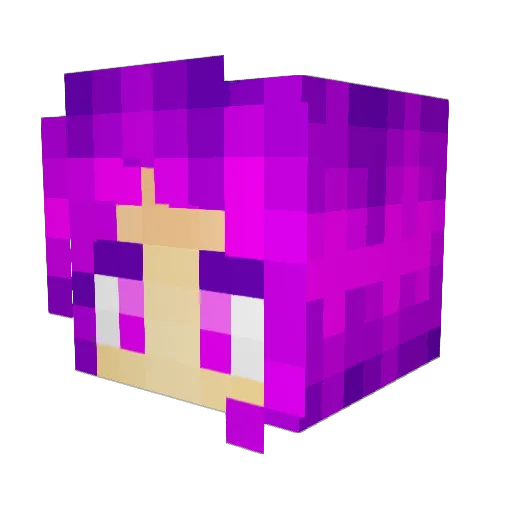 Honna Minecraft avatar head, 3D render
