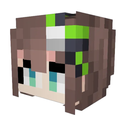 Honneh Minecraft avatar head, 3D render