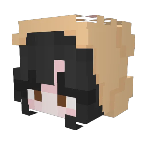 Honnezia Minecraft avatar head, 3D render