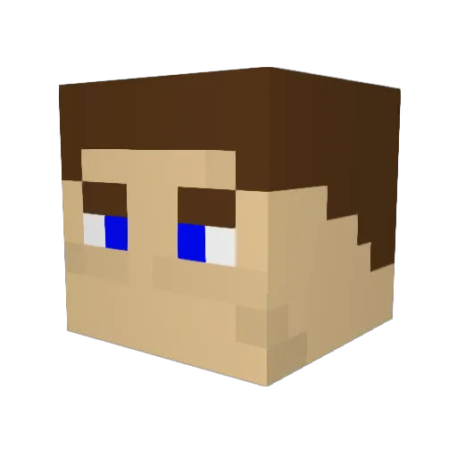 HonzaDark Minecraft avatar head, 3D render
