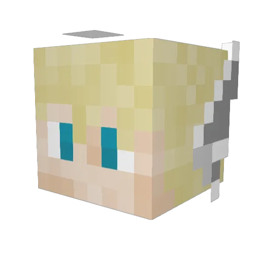 Hooarth Minecraft avatar head, 3D render