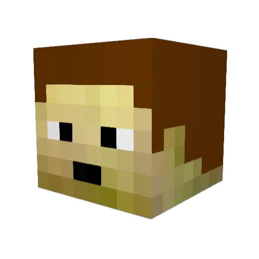 Hoodam Minecraft avatar head, 3D render