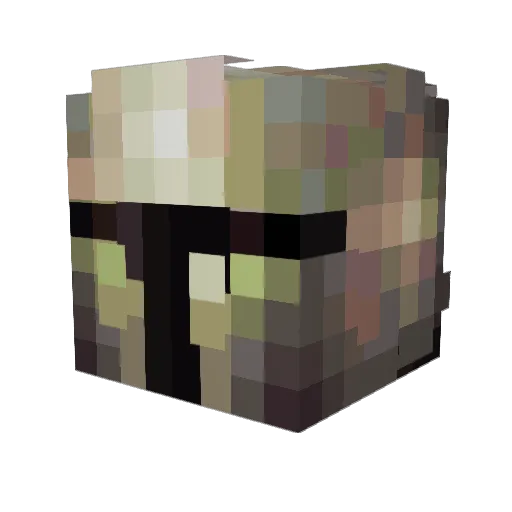 HoodedWeirdo Minecraft avatar head, 3D render