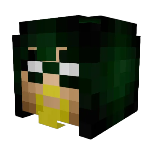HoodieA_ Minecraft avatar head, 3D render