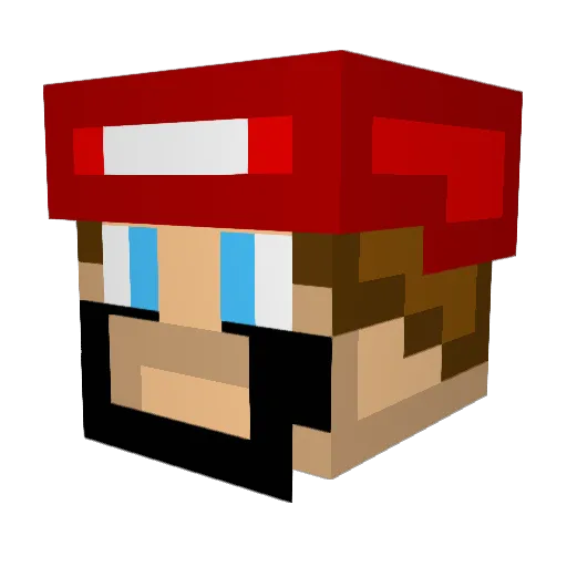 HoodieVic Minecraft avatar head, 3D render