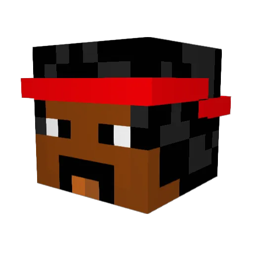 Hoodieni Minecraft avatar head, 3D render